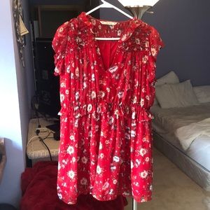 ZARA floral lined babydoll dress